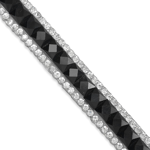 3/8" Hot Fix Glass Rhinestone Banding Trim (Sold by the Yard) Black Trims & Fringes