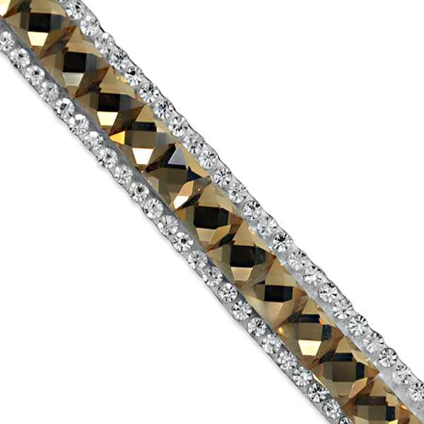 3/8" Hot Fix Rhinestone, Versatile, Banding Trim, 5-Yard Cut - Bronze Trims & Fringes