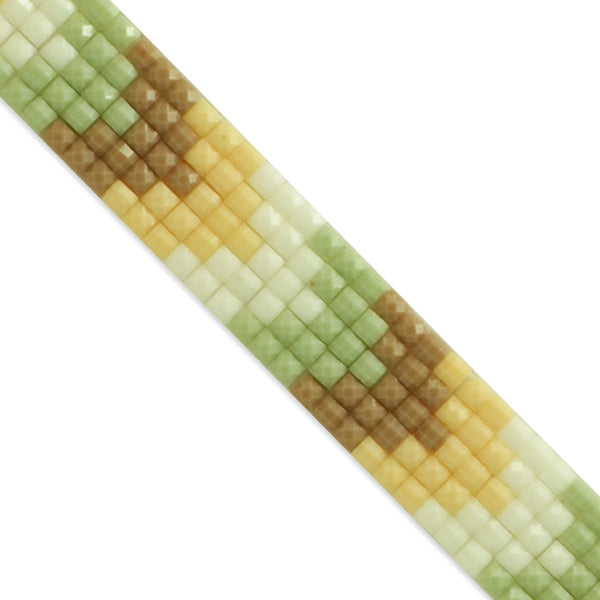 Dekota Pixel 1/2" Iron On Trim (Sold by the Yard) Beige Multi Trims & Fringes