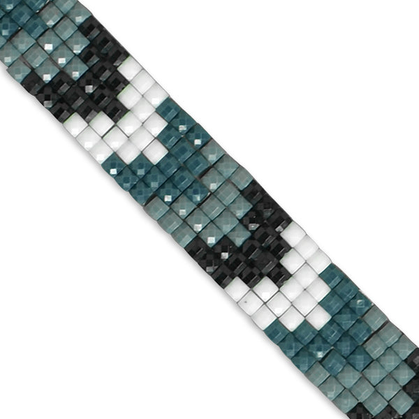 Dekota Pixel 1/2" Iron On Trim (Sold by the Yard) Gray Multi Trims & Fringes