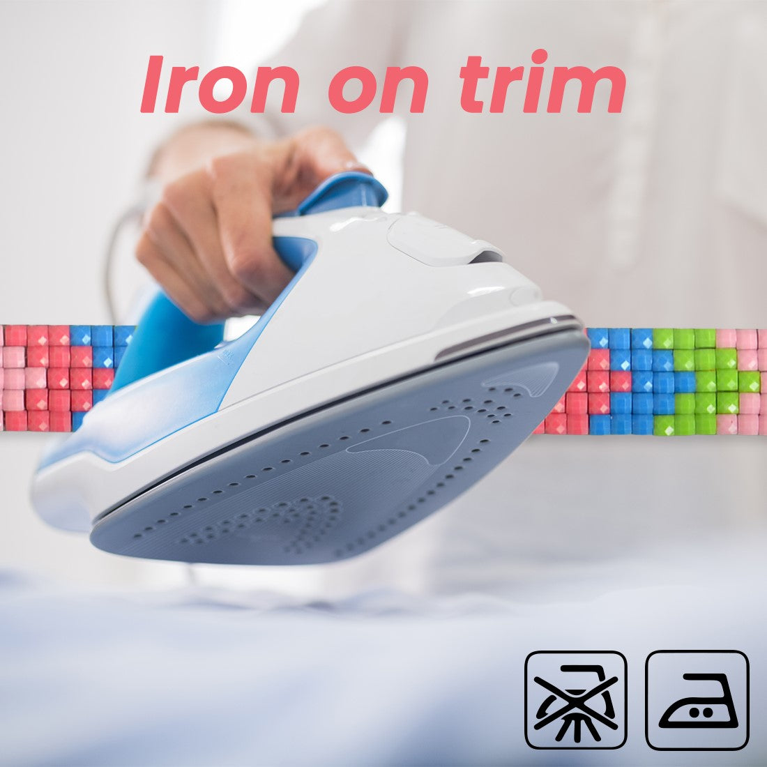 Dekota Pixel 1/2" Iron On Trim (Sold by the Yard) Trims & Fringes
