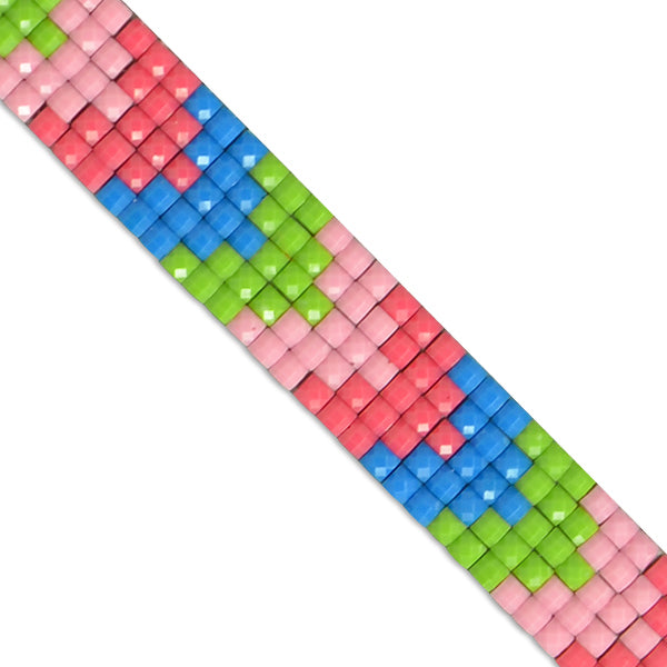 Dekota Pixel 1/2" Iron On Trim (Sold by the Yard) Pink Multi Trims & Fringes