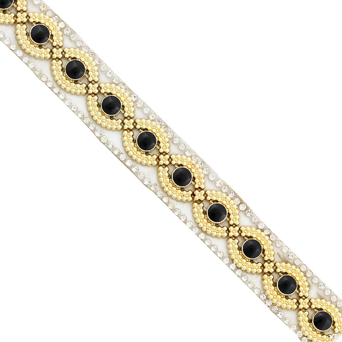 Tania 5/8" Rhinestone Beaded Iron-On Trim (Sold by the Yard) Trims & Fringes