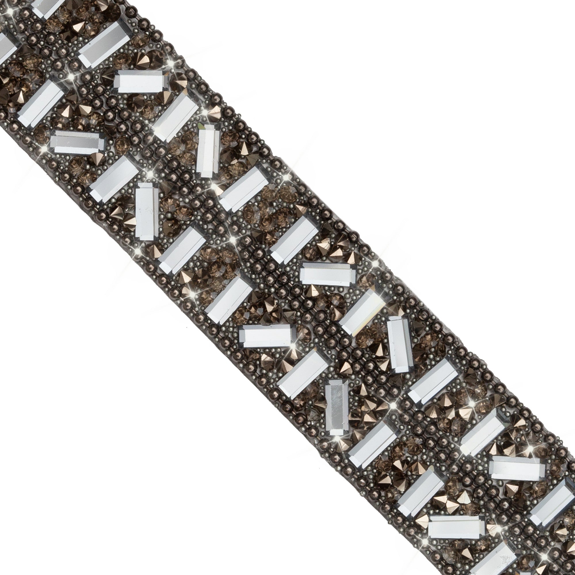 Stella 20mm Iron-on Rhinestone Trim (Sold by the Yard) Pewter