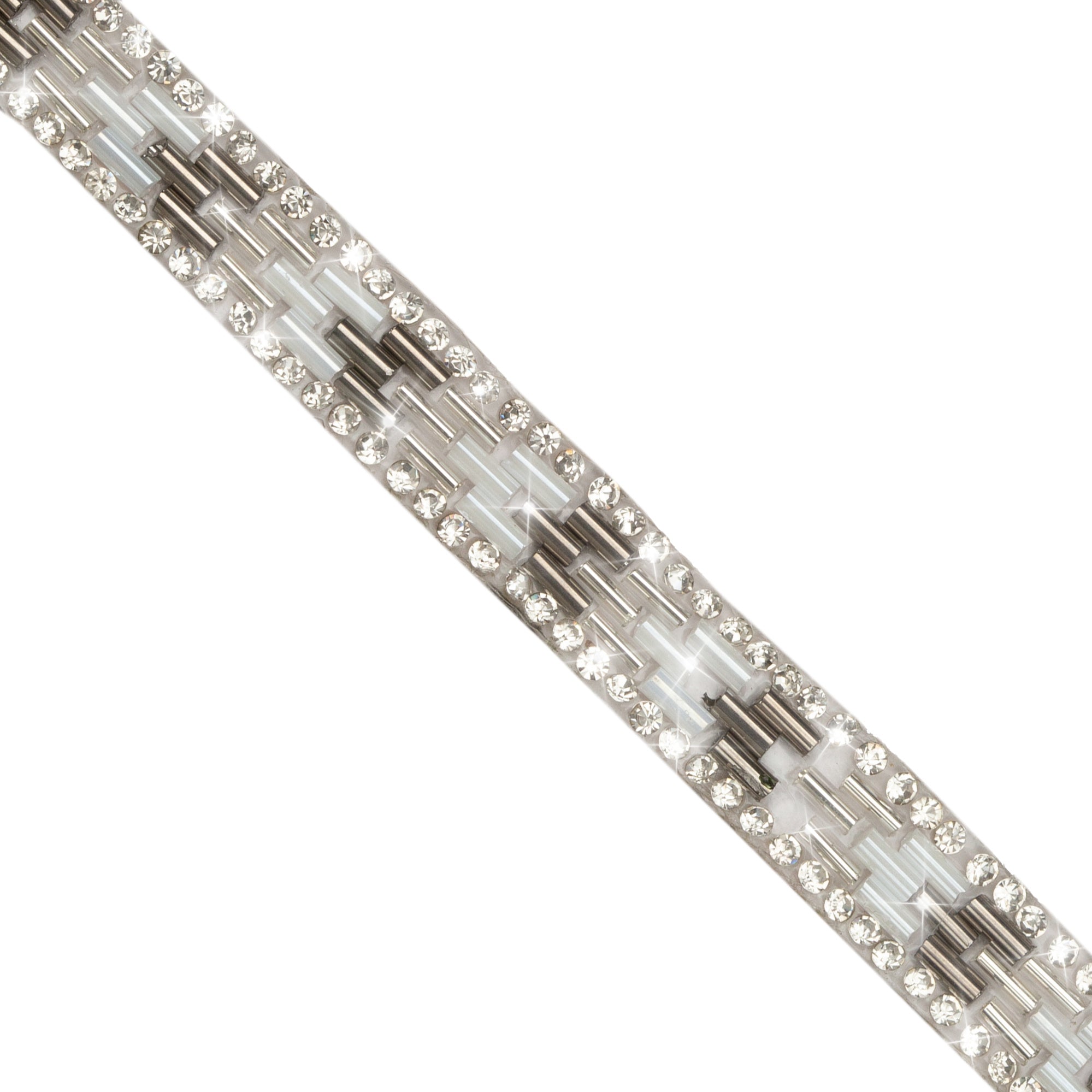 Ellie 3/8" Iron-on Rhinestone Trim (Sold by the Yard) Silver Multi