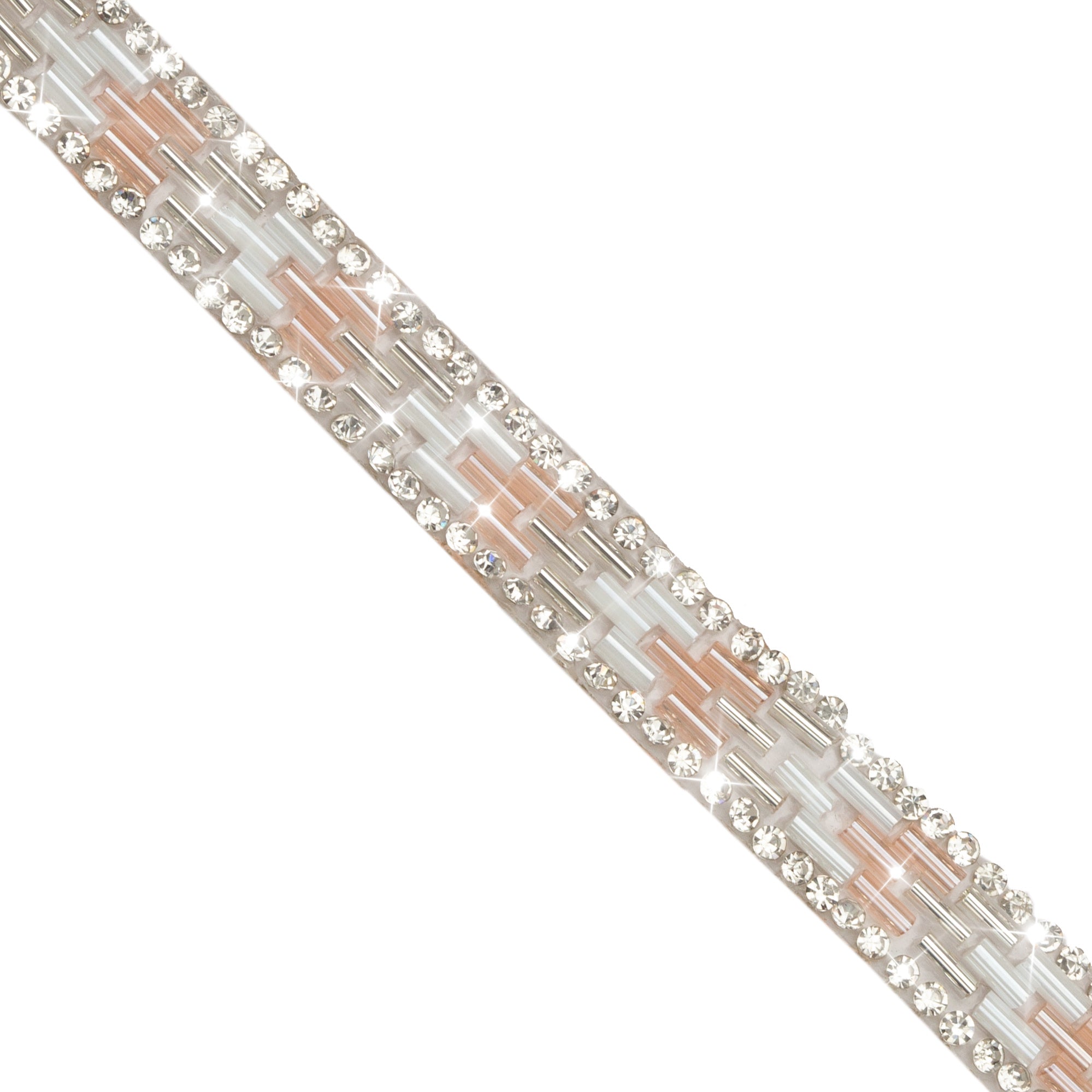 Ellie 3/8" Iron-on Rhinestone Trim (Sold by the Yard) Pink Multi