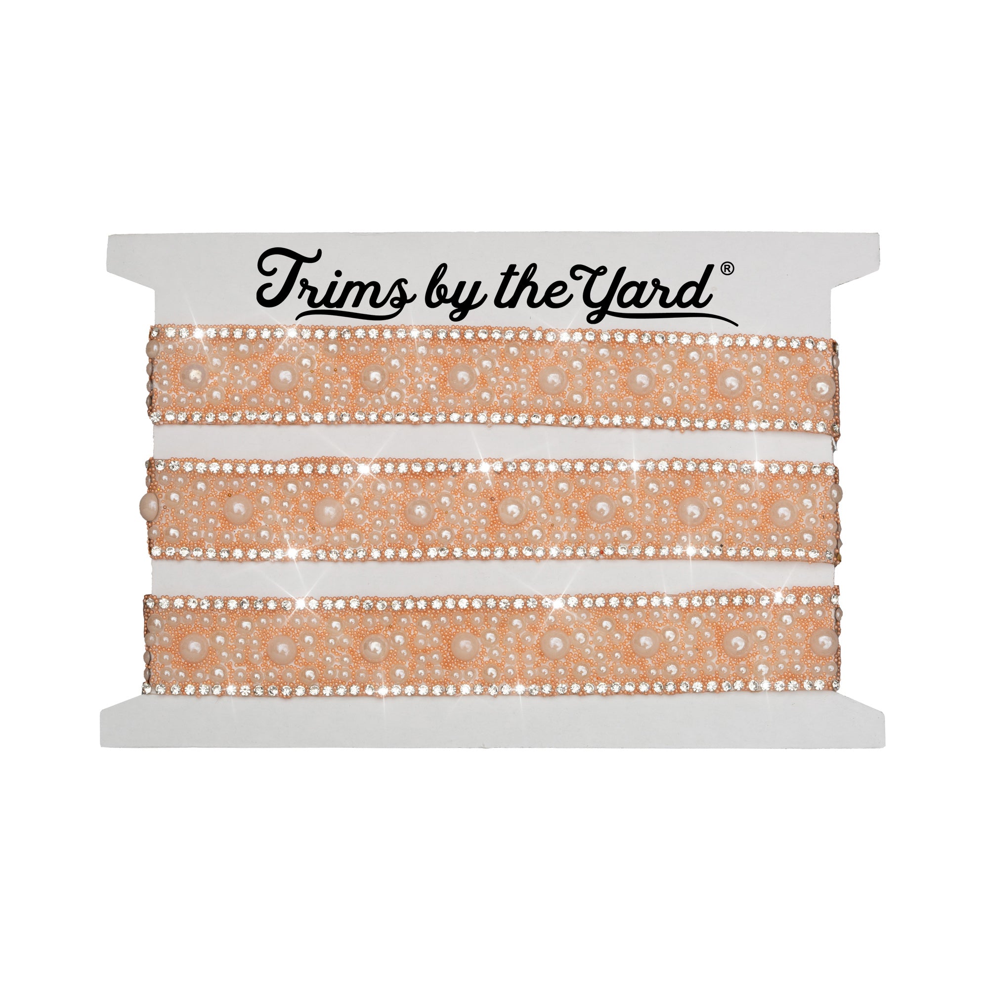 Harper 3/4" Pearl Beaded Rhinestone Iron-on Trim (Sold by the Yard)