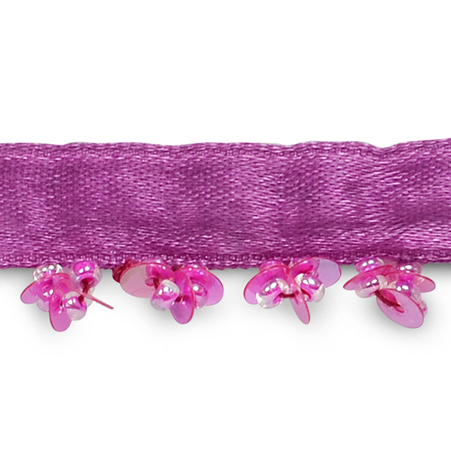 Beaded Sequin Fringe Trim (Sold by the Yard) Fuchsia Sequin Trims & Fringes