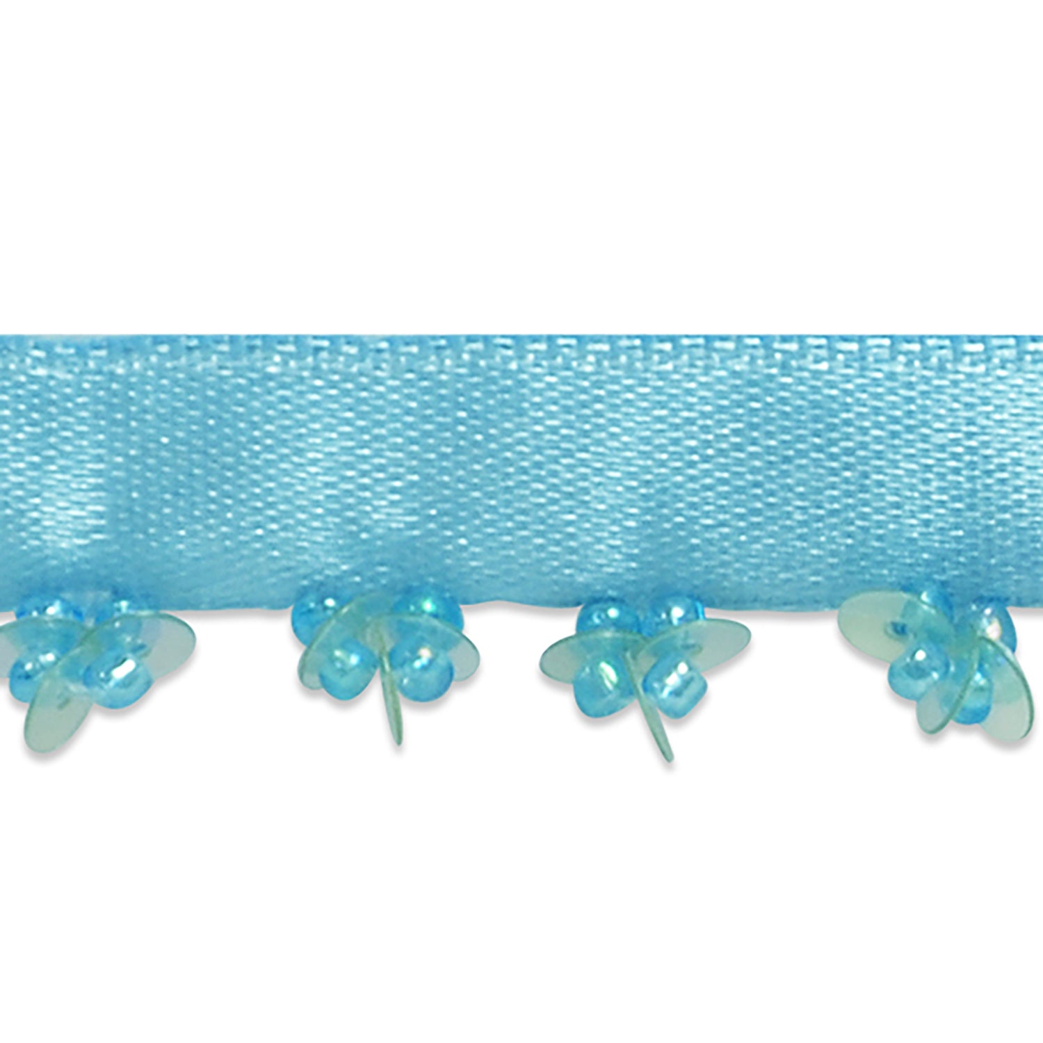 Beaded Sequin Fringe Trim (Sold by the Yard) Light Blue Sequin Trims & Fringes