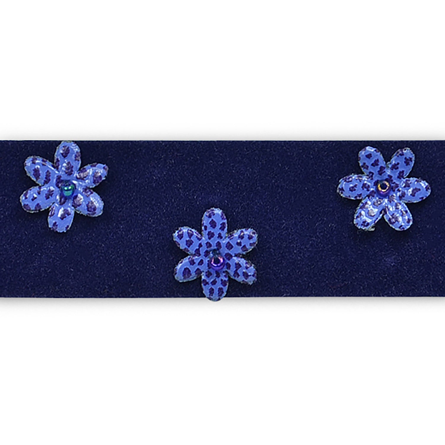 Faux Suede Flower Trim (Sold by the Yard) Royal Blue Trims & Fringes