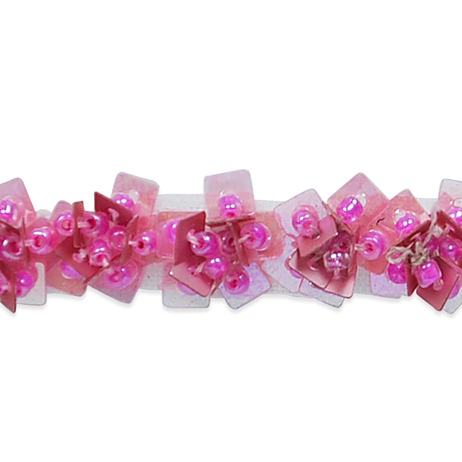 Tabitha Sequin Flower Beaded Trim (Sold by the Yard) Fuchsia Beaded Trims & Fringes