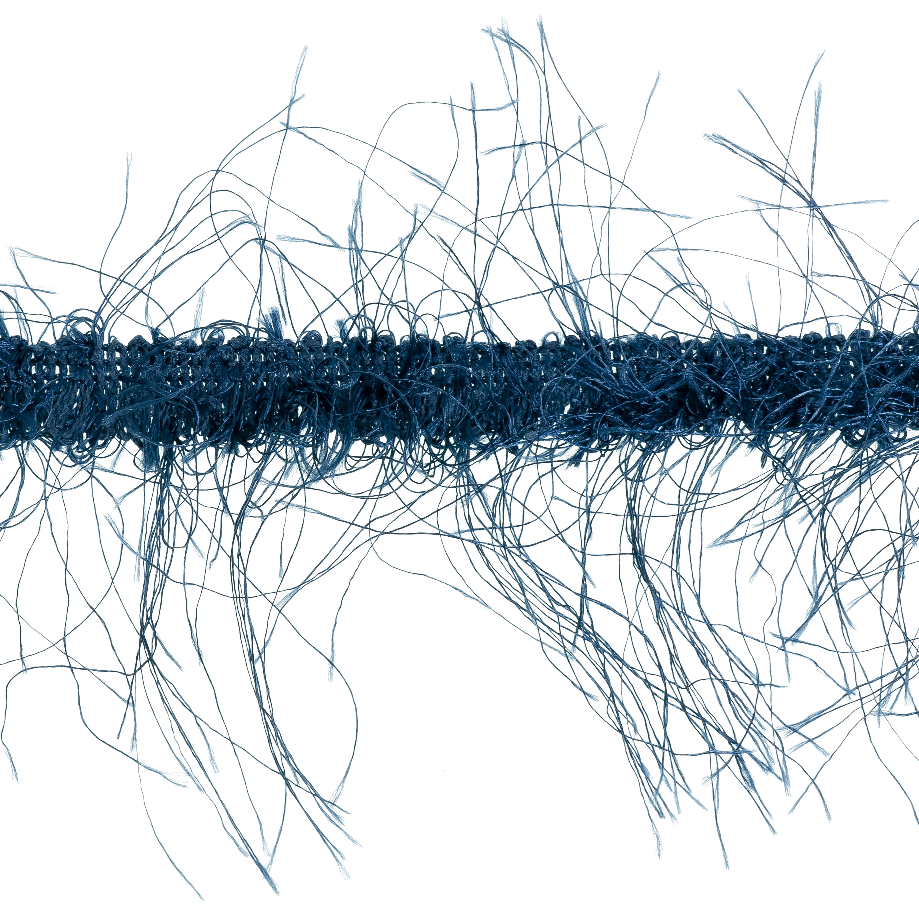 Pippa Eyelash Fringe Trim (7/8") (Sold by the Yard) Denim 3/8" Cords & Lip Cords