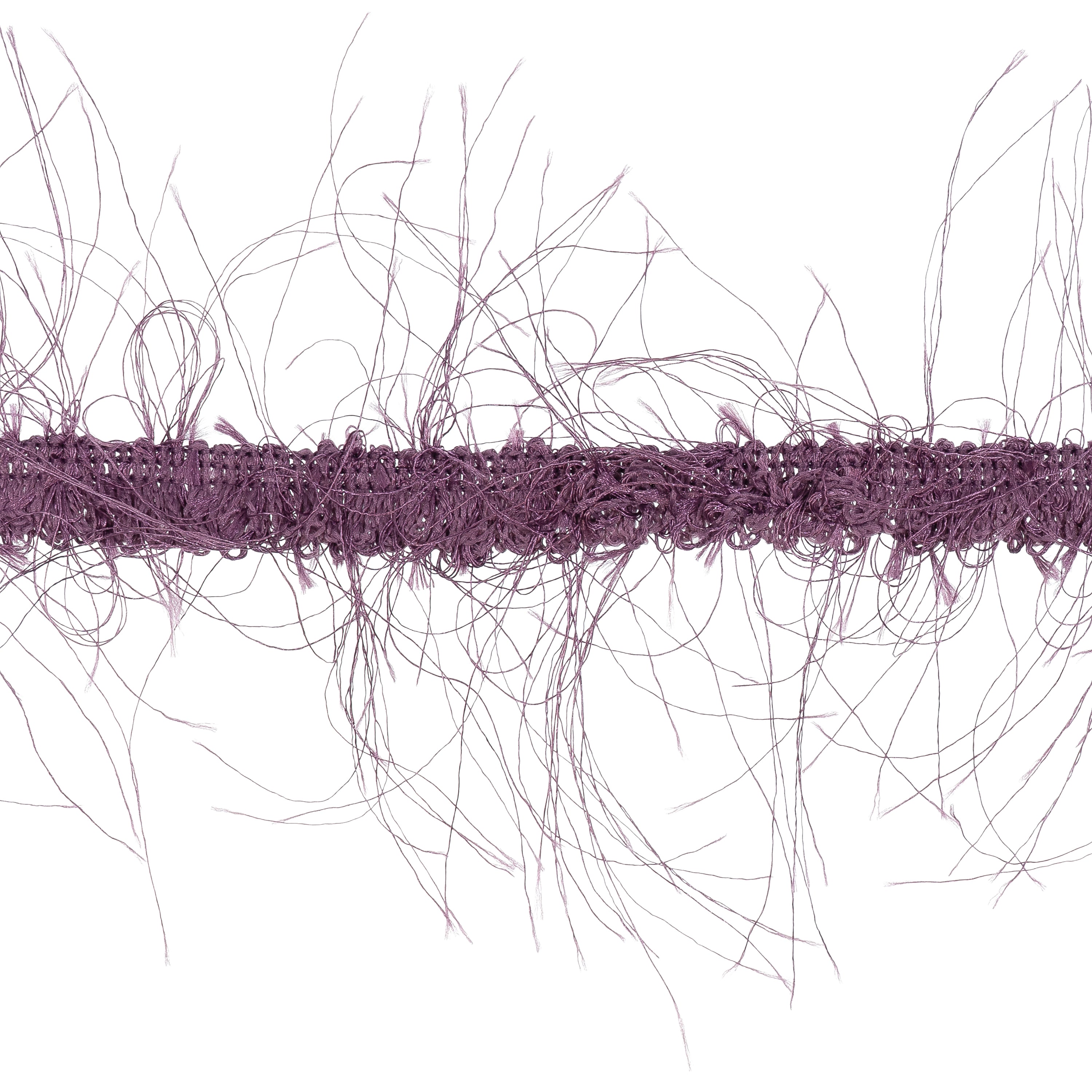 Pippa Eyelash Fringe Trim (7/8") (Sold by the Yard) Plum 3/8" Cords & Lip Cords