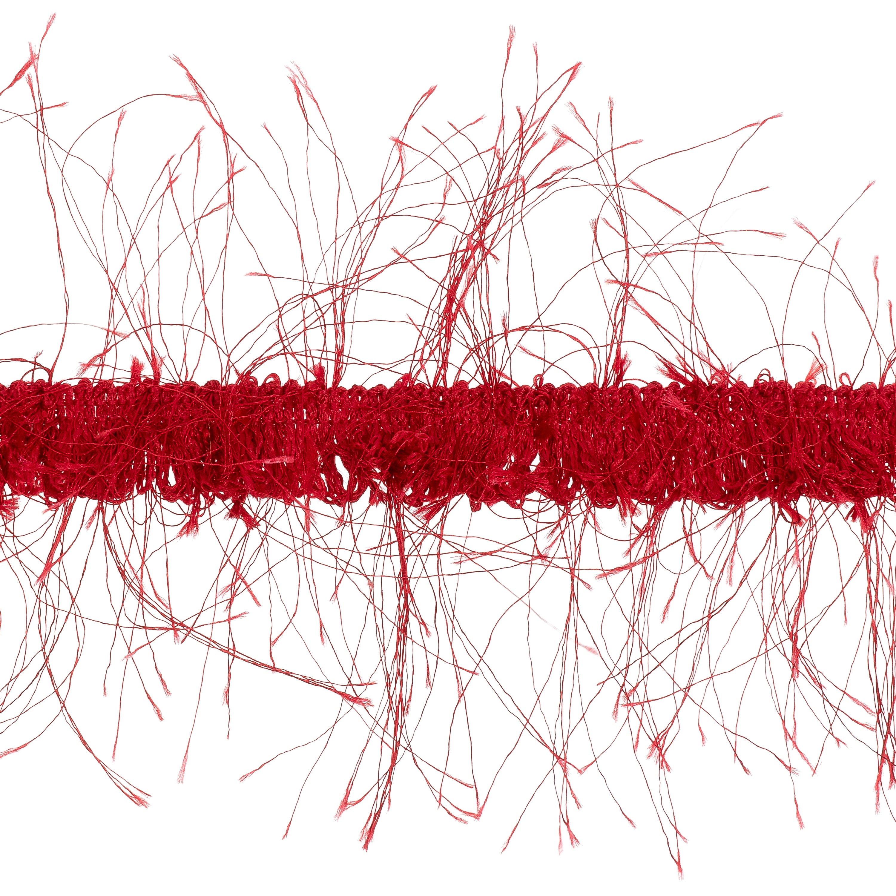 Pippa Eyelash Fringe Trim (7/8") (Sold by the Yard) Red 3/8" Cords & Lip Cords