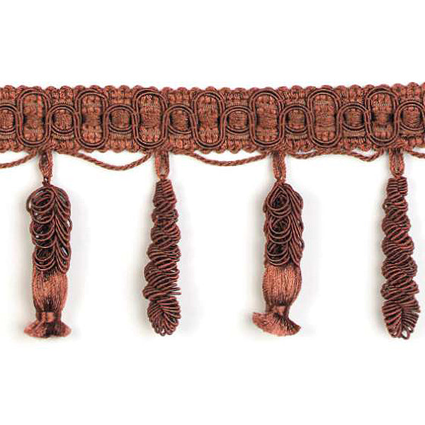 Spiral Tassel Fringe Trim (Sold by the Yard) Cocoa Trims & Fringes