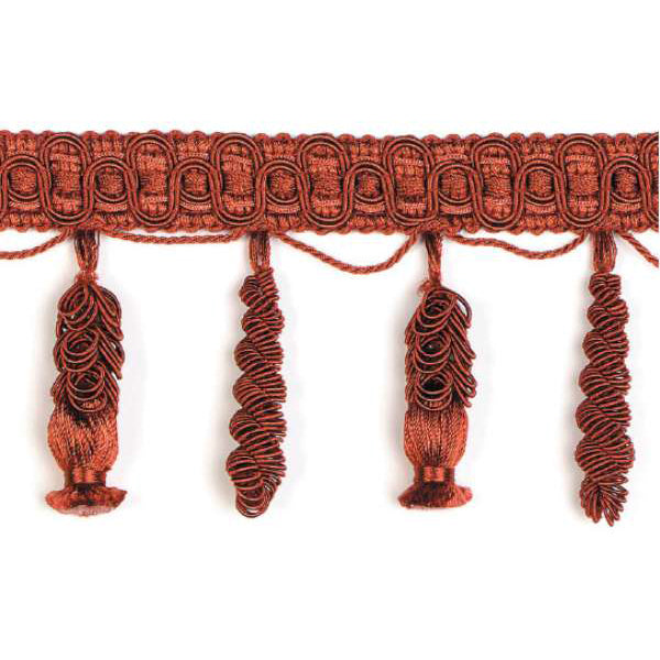 Spiral Tassel Fringe Trim (Sold by the Yard) Cinnamon Trims & Fringes