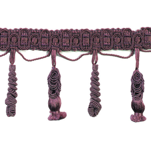 Spiral Tassel Fringe Trim (Sold by the Yard) Plum Trims & Fringes
