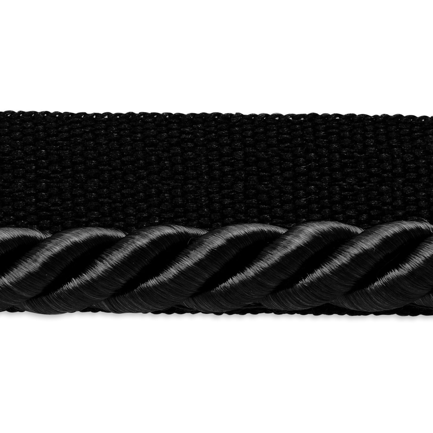 Hilda 3/8" Twisted Lip Cord Trim (Sold by the Yard) Black 3/8" Cords & Lip Cords