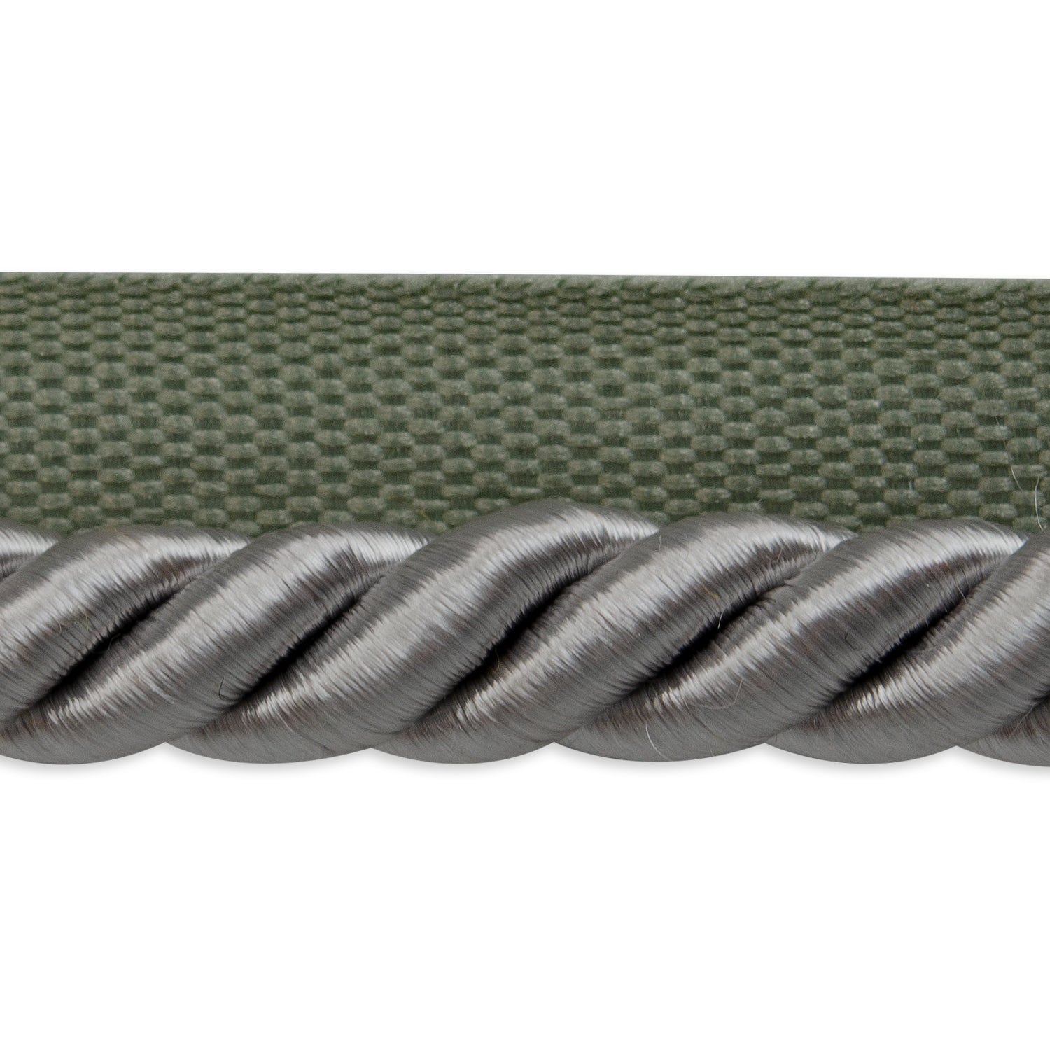 Hilda 3/8" Twisted Lip Cord Trim (Sold by the Yard) Gray 3/8" Cords & Lip Cords