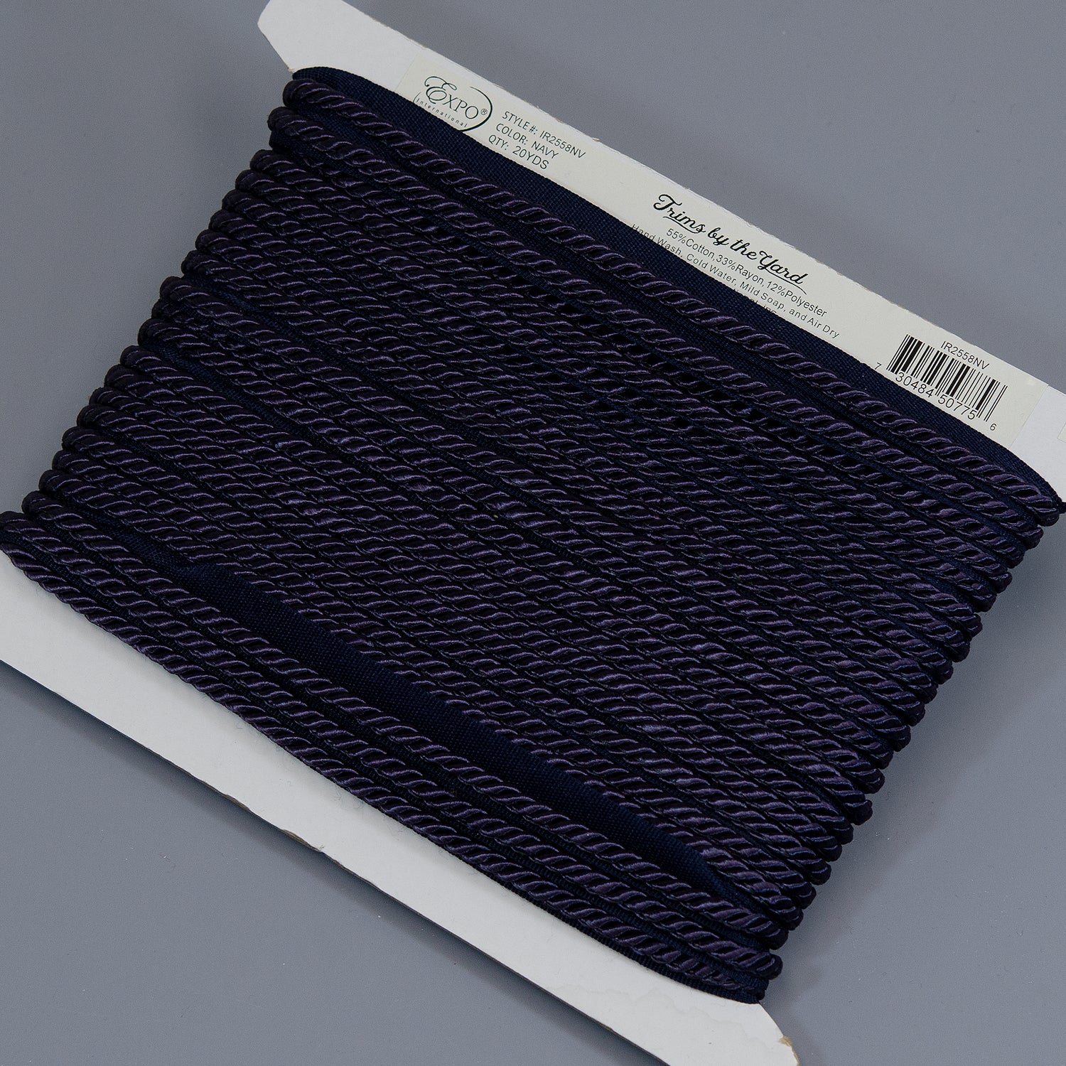 Ebony 1/8" Twisted Lip Cord Trim (Sold by the Yard) 1/8" Cords & Lip Cords