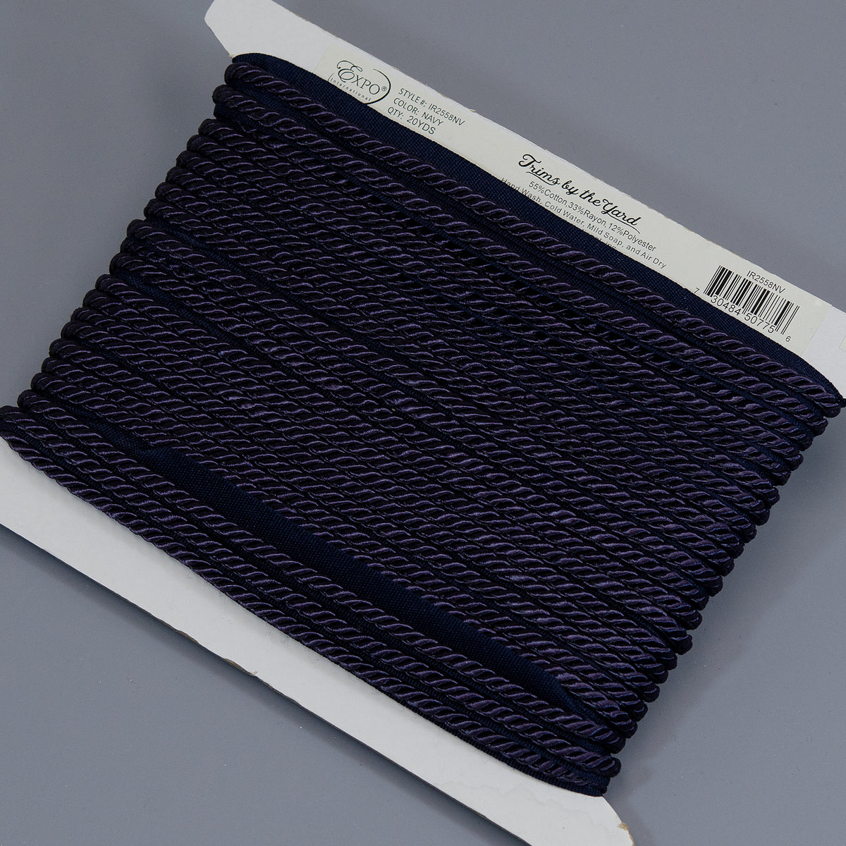 Ebony 1/8" Twisted Lip Cord Trim (Sold by the Yard) 1/8" Cords & Lip Cords