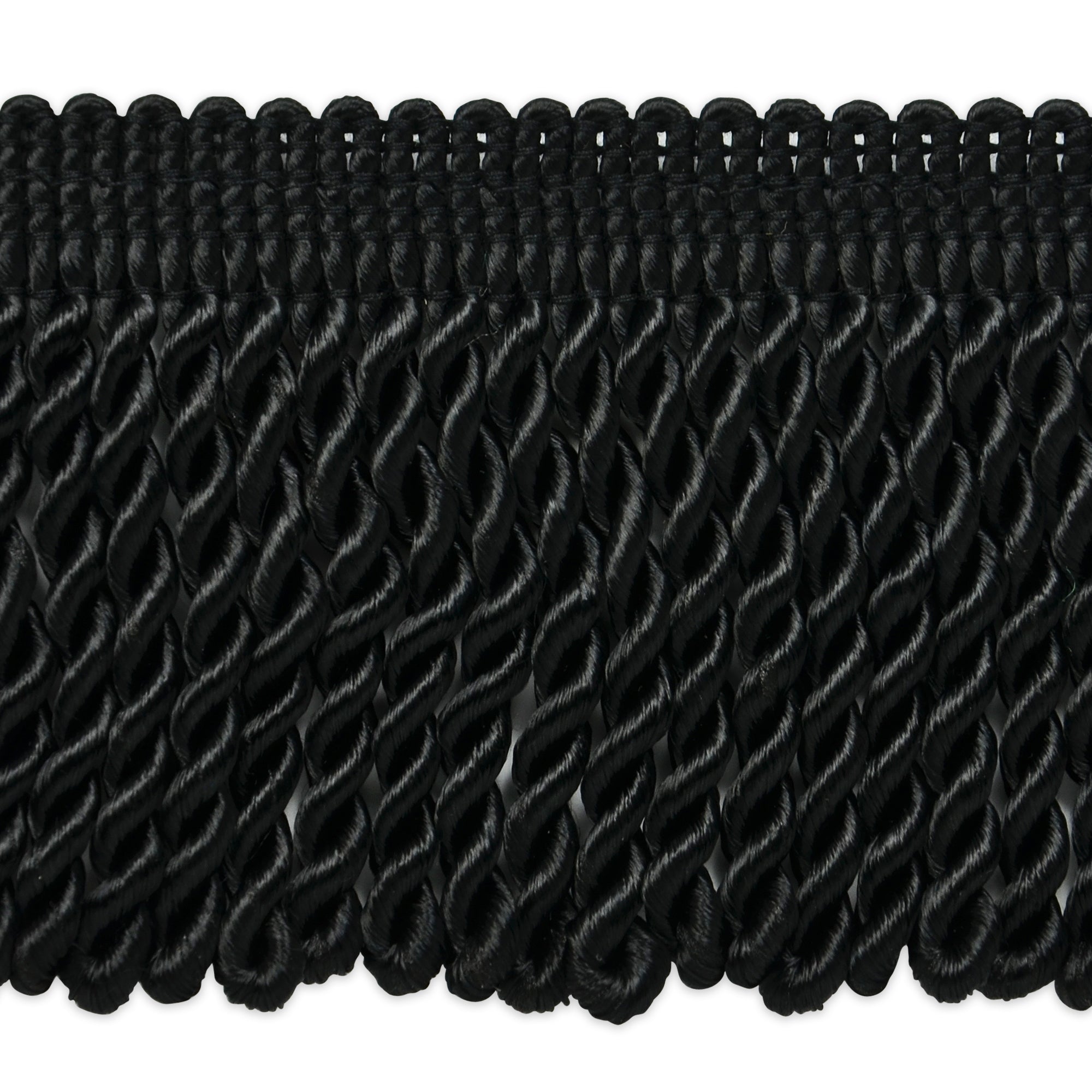 Cadee 3" Bullion Fringe Trim (Sold by the Yard) Black Bullion Fringe