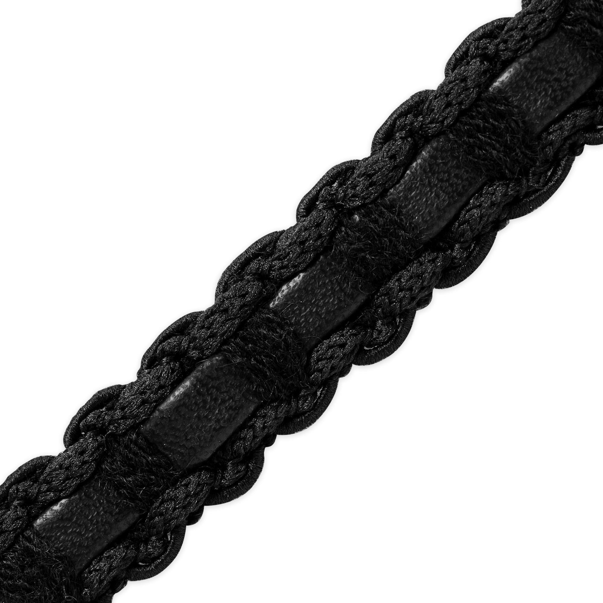 Faux Leather Braid Trim (Sold by the Yard) Black Faux Leather Trims & Fringes