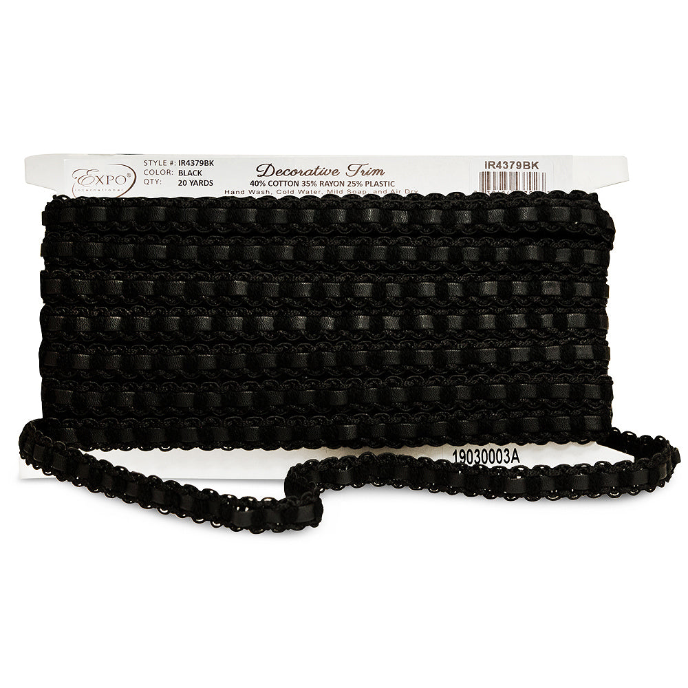 Faux Leather Braid Trim (Sold by the Yard) Faux Leather Trims & Fringes