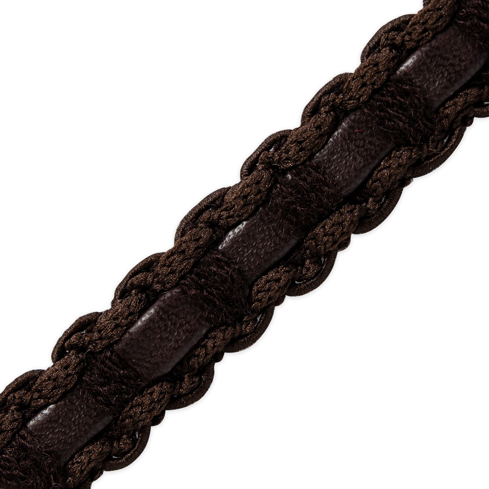 Faux Leather Braid Trim (Sold by the Yard) Chocolate Faux Leather Trims & Fringes