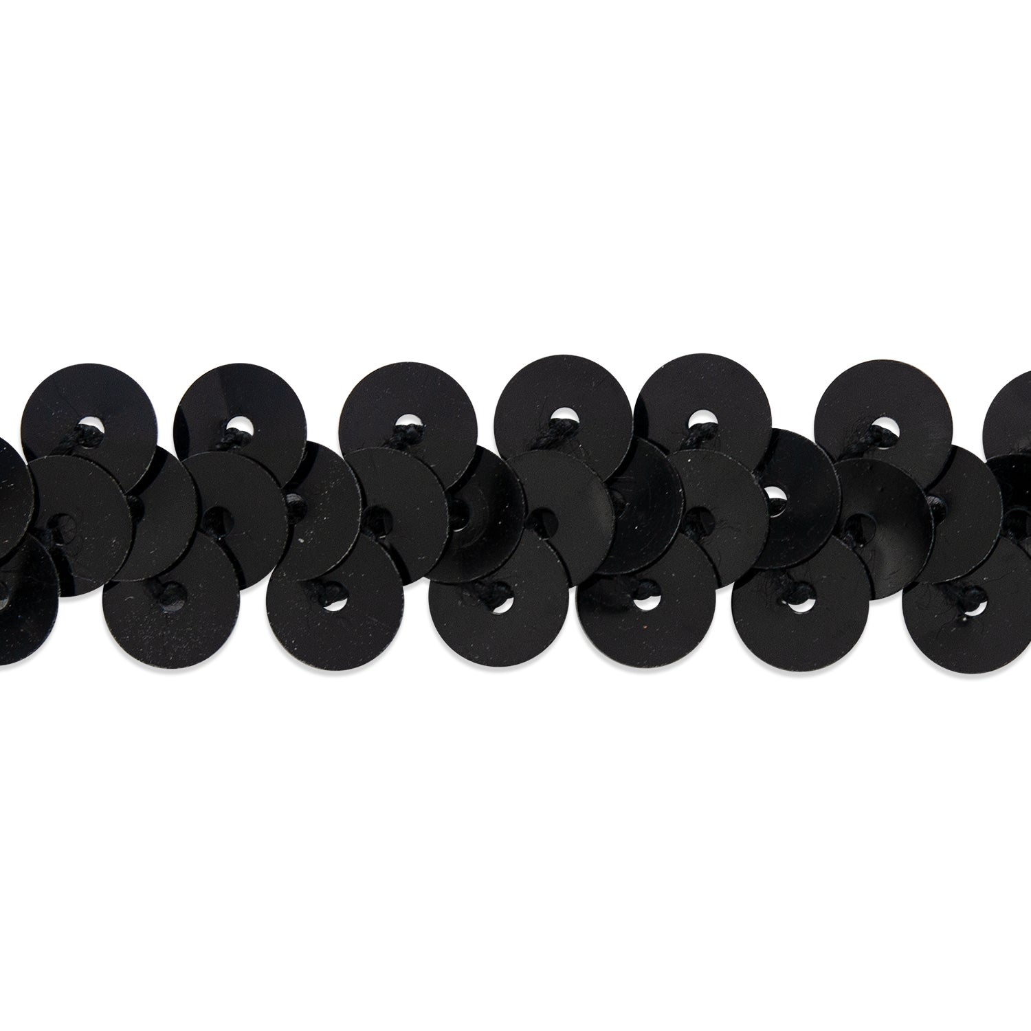 1 Row 3/8" Metallic Stretch Sequin Trim (Sold by the Yard) Black Holiday Trims