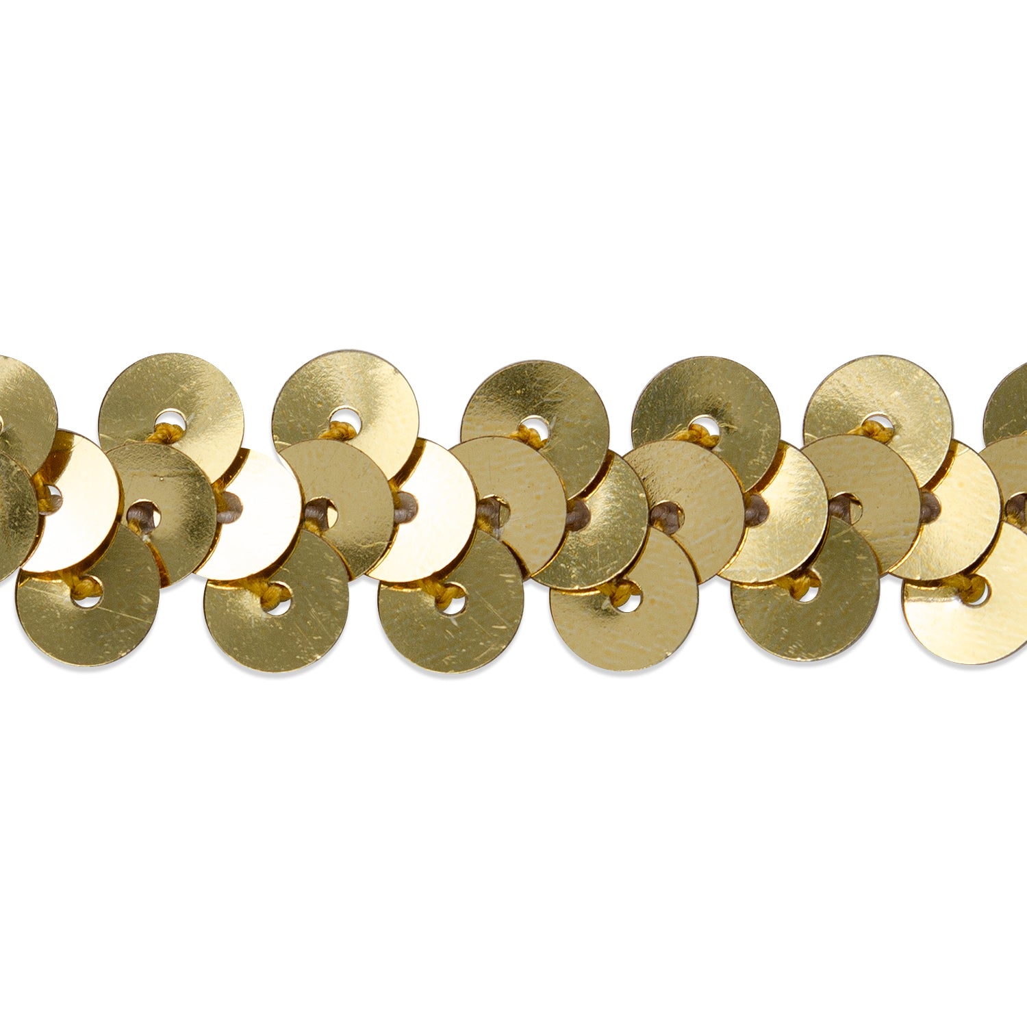1 Row 3/8" Metallic Stretch Sequin Trim (Sold by the Yard) Gold Holiday Trims