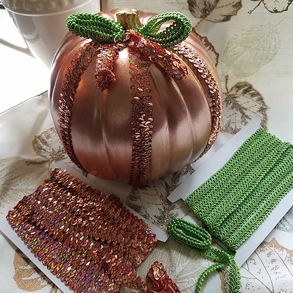 1 Row 3/8" Metallic Stretch Sequin Trim (Sold by the Yard) Holiday Trims