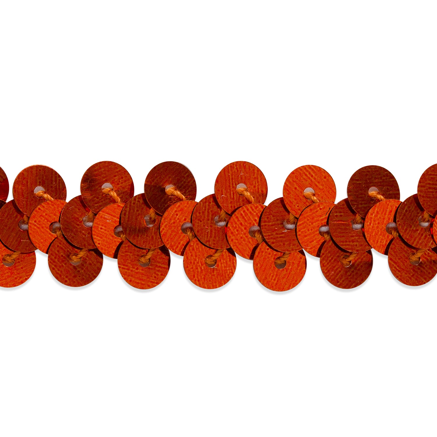 1 Row 3/8" Metallic Stretch Sequin Trim (Sold by the Yard) Orange Holiday Trims