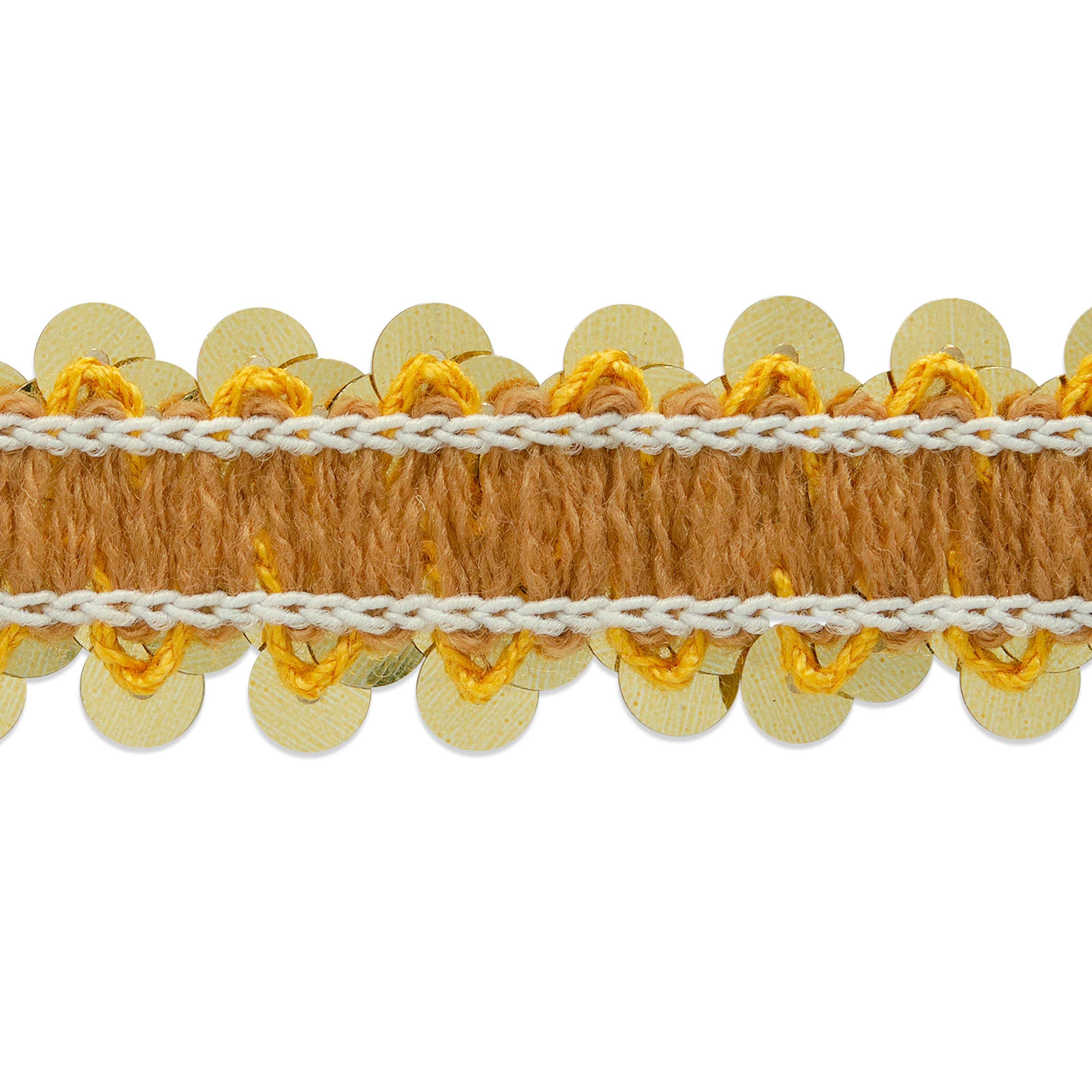 2 Row Metallic Stretch Sequin Trim (7/8") (Sold by the Yard) Trims & Fringes