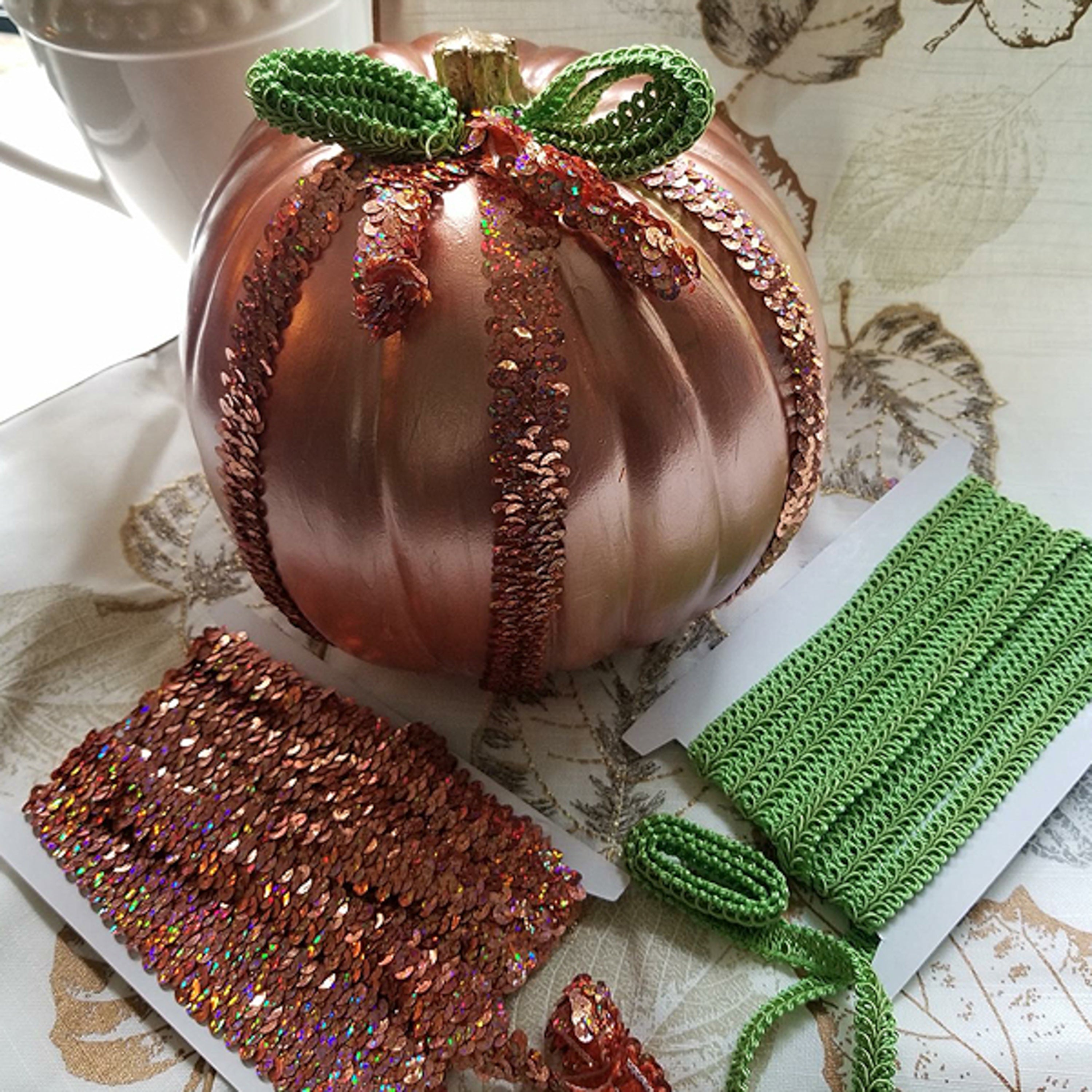 2 Row Metallic Stretch Sequin Trim (7/8") (Sold by the Yard) Trims & Fringes
