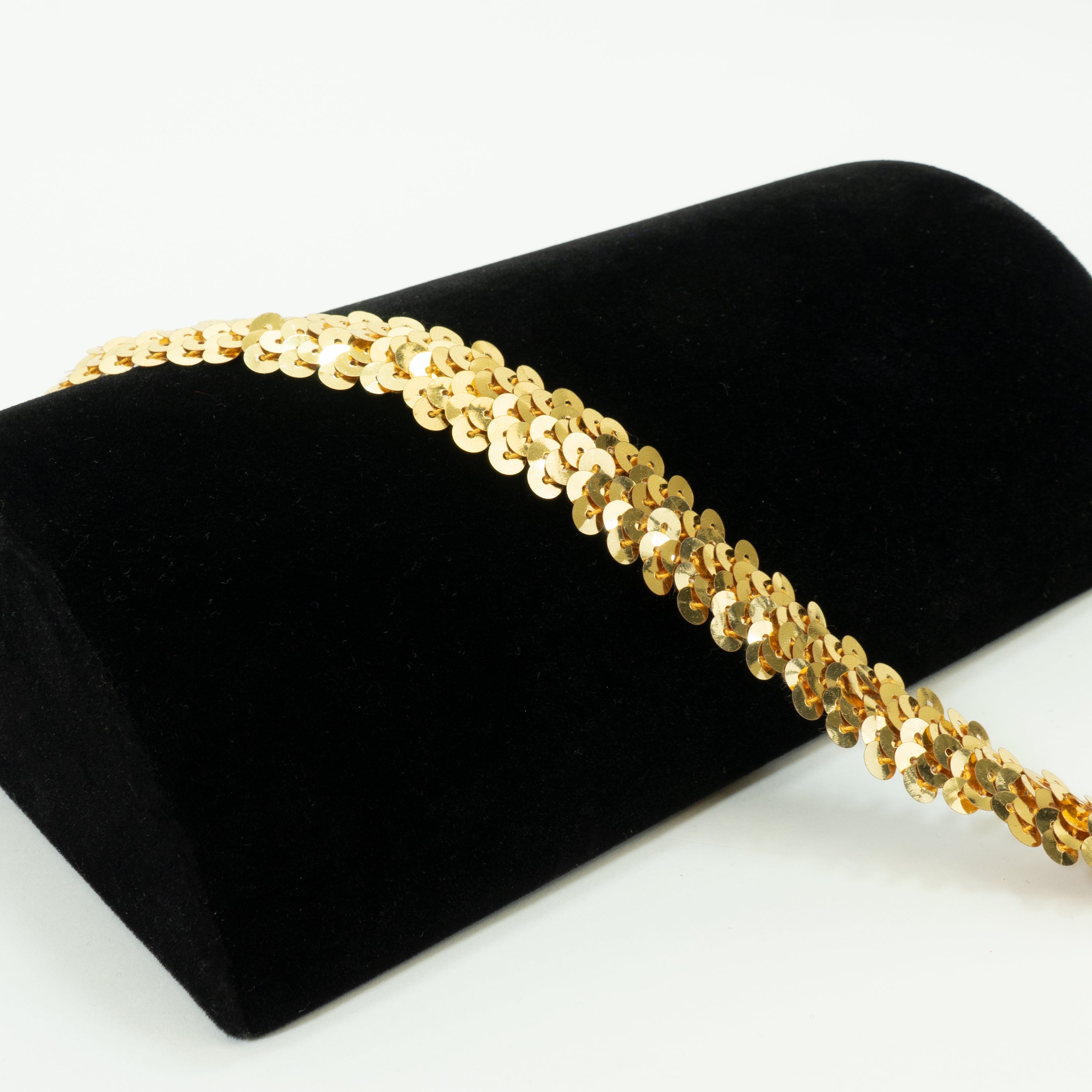 2 Row Metallic Stretch Sequin Trim (7/8") (Sold by the Yard) Trims & Fringes