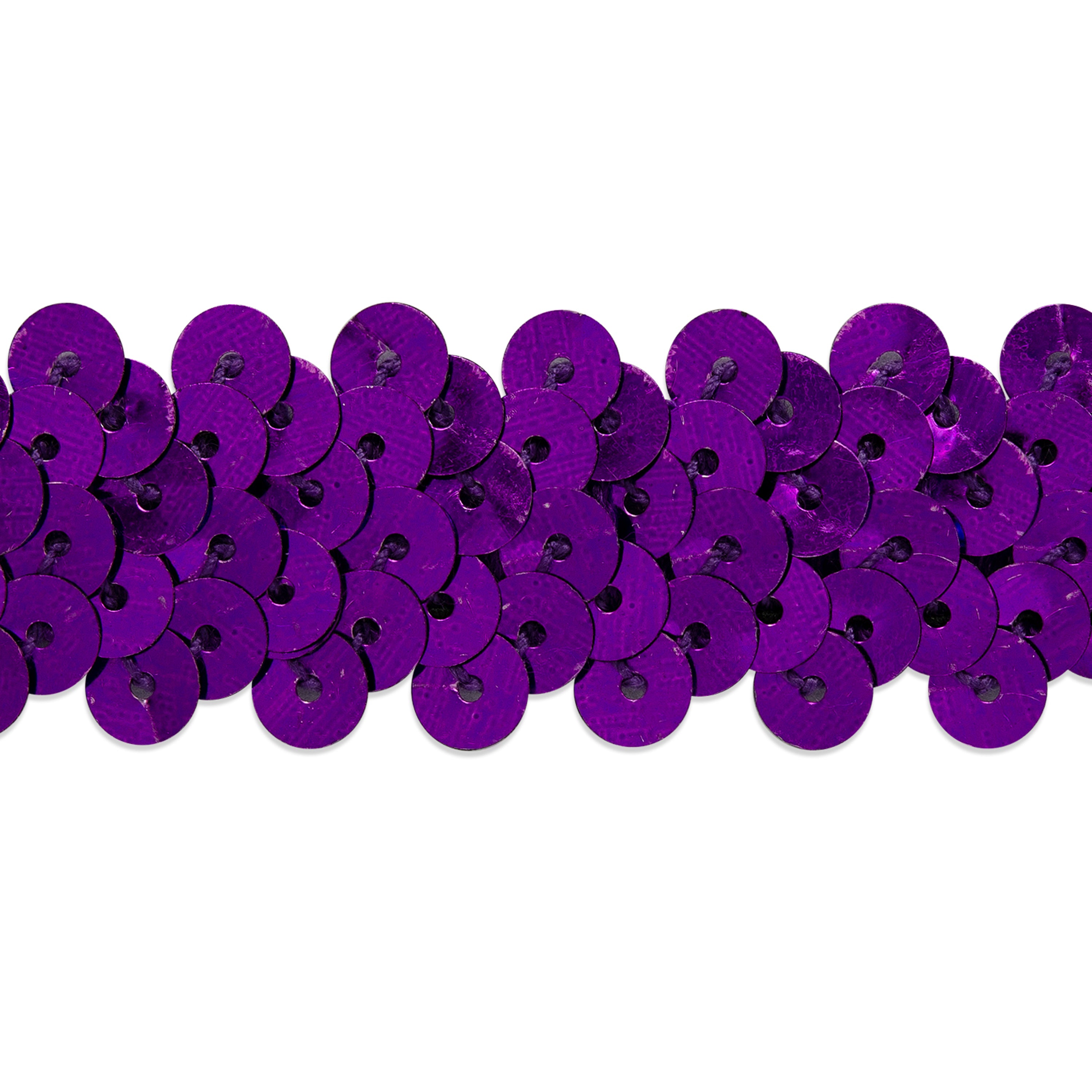 2 Row Metallic Stretch Sequin Trim (7/8") (Sold by the Yard) Purple Trims & Fringes