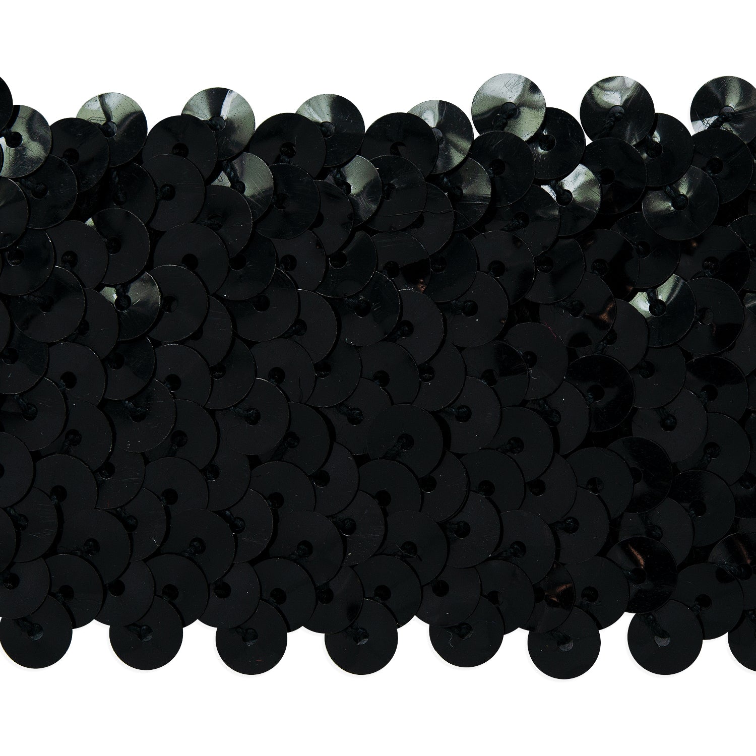 5 Row 1 3/4" Metallic Stretch Sequin Trim (Sold by the Yard) Black Holiday Trims