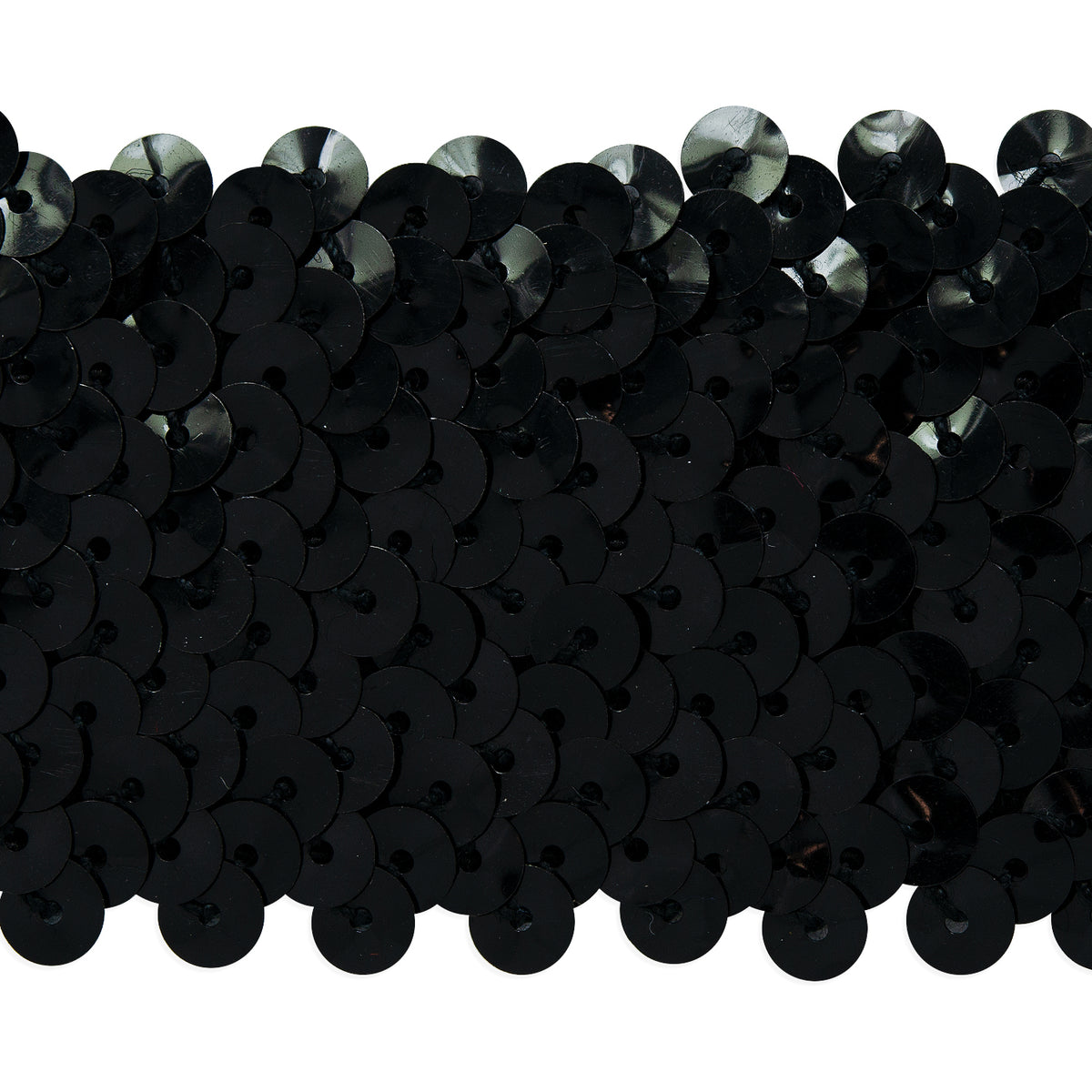 5 Row 1 3/4" Metallic Stretch Sequin Trim (Sold by the Yard) Black Holiday Trims