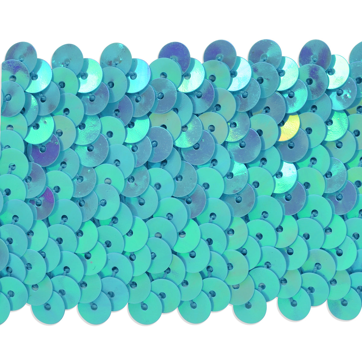 5 Row 1 3/4" Metallic Stretch Sequin Trim (Sold by the Yard) Blue Holiday Trims