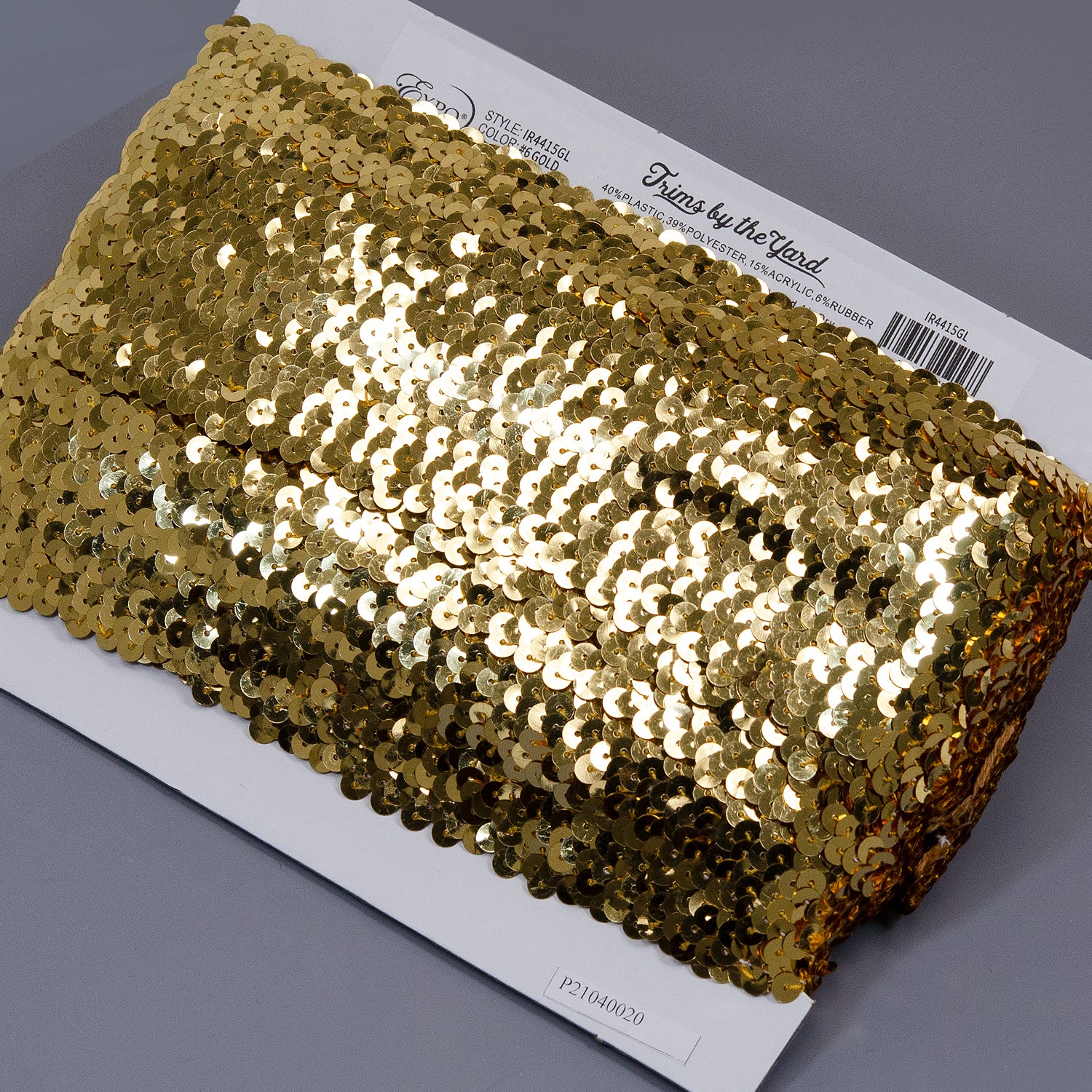 5 Row 1 3/4" Metallic Stretch Sequin Trim (Sold by the Yard) Holiday Trims