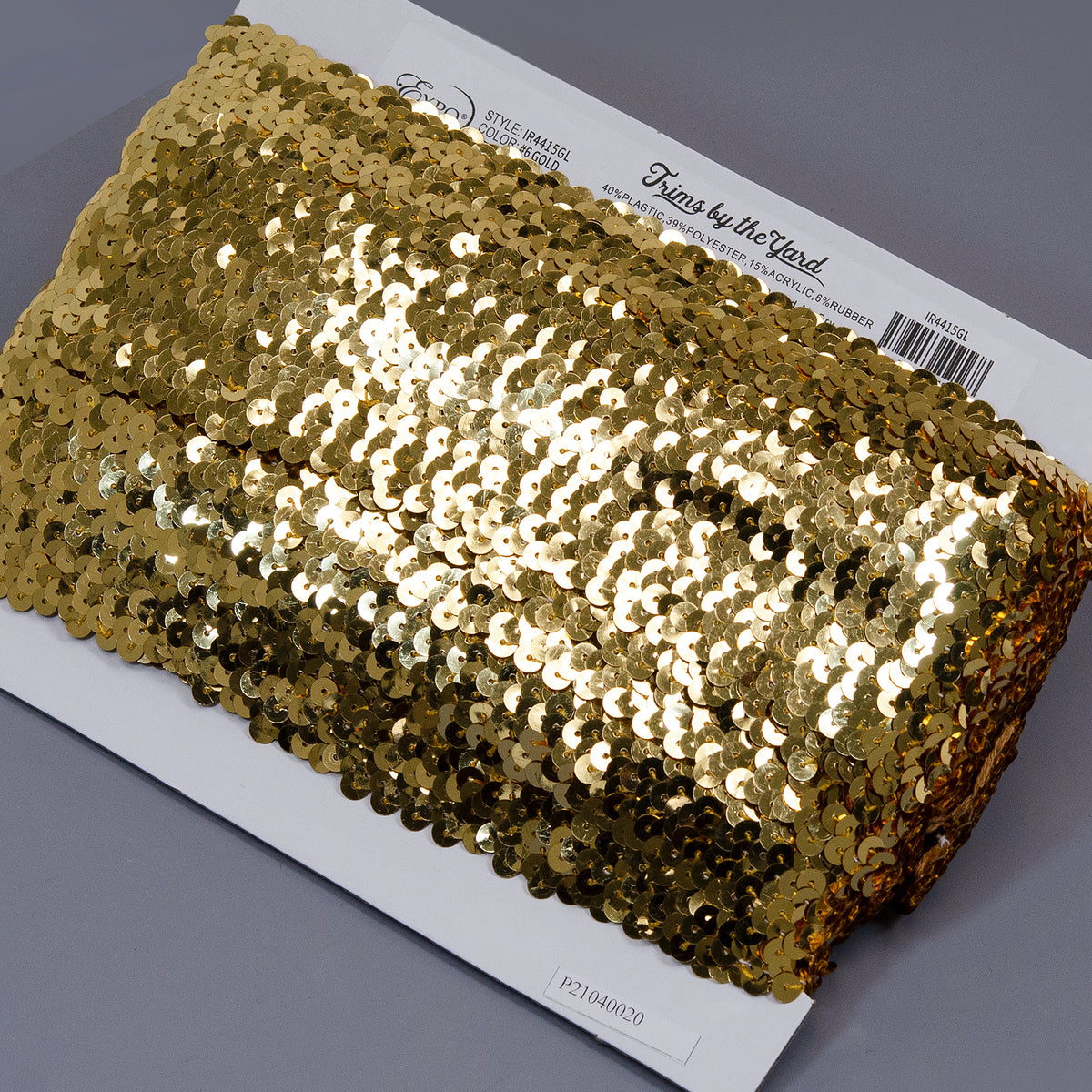 5 Row 1 3/4" Metallic Stretch Sequin Trim (Sold by the Yard) Holiday Trims