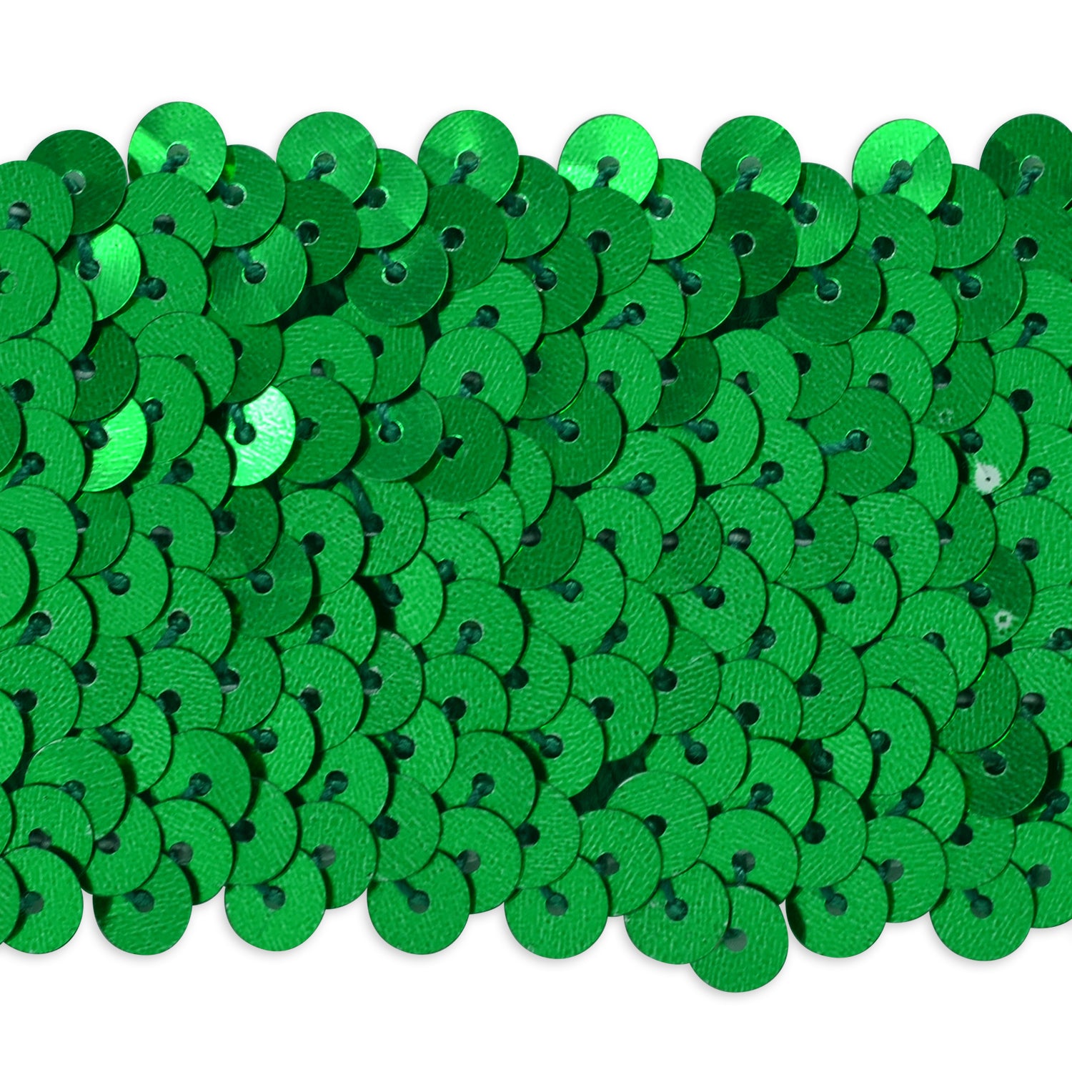 5 Row 1 3/4" Metallic Stretch Sequin Trim (Sold by the Yard) Green Holiday Trims