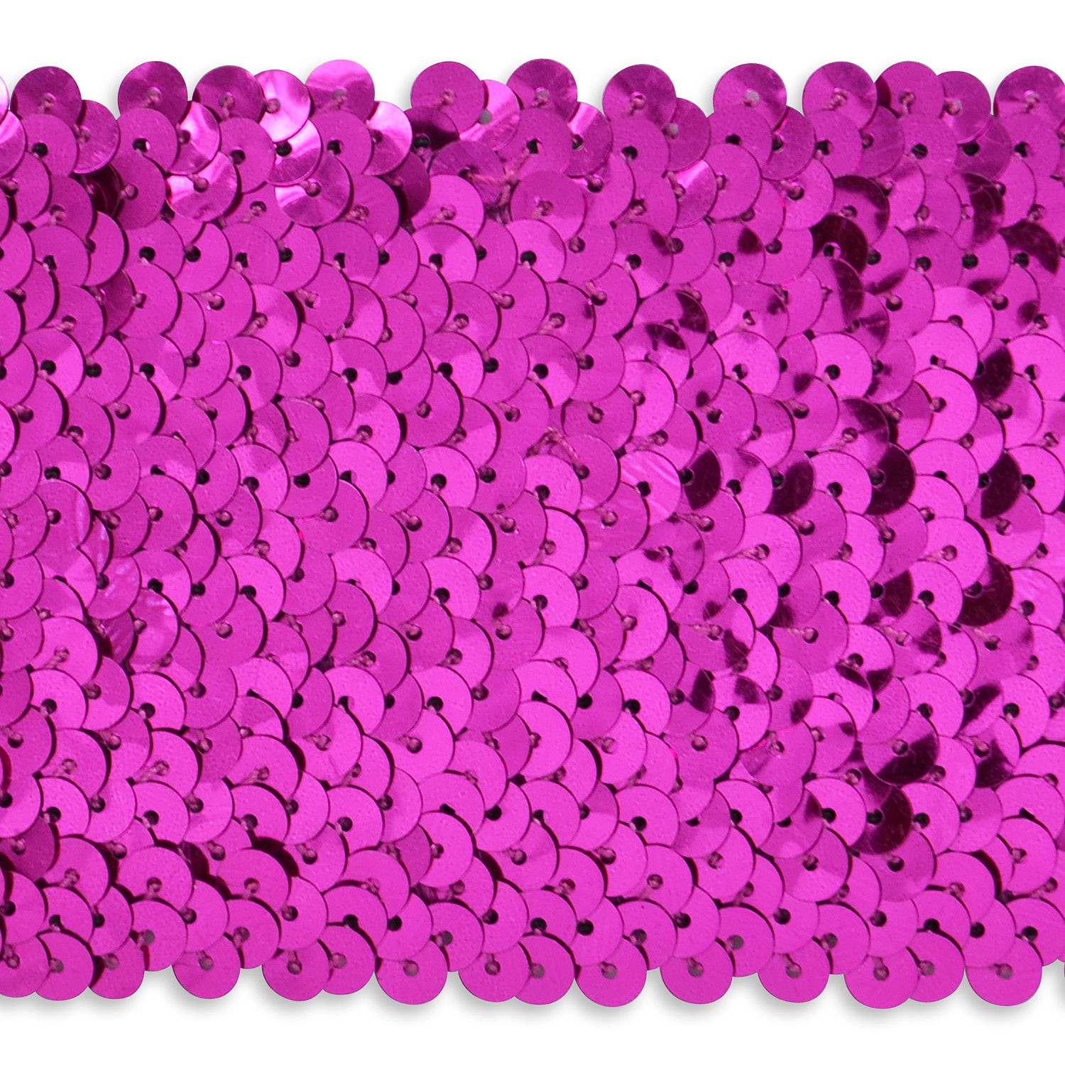 8 Row Sequin Stretch (Sold by the Yard) Fuchsia Sequin Trims & Fringes