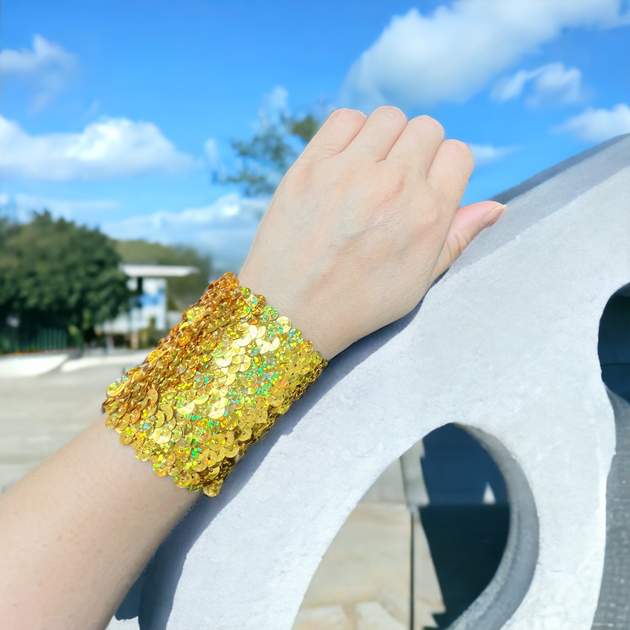 8 Row Starlight Hologram Stretch Sequin Trim (Sold by the Yard) Sequin Trims & Fringes