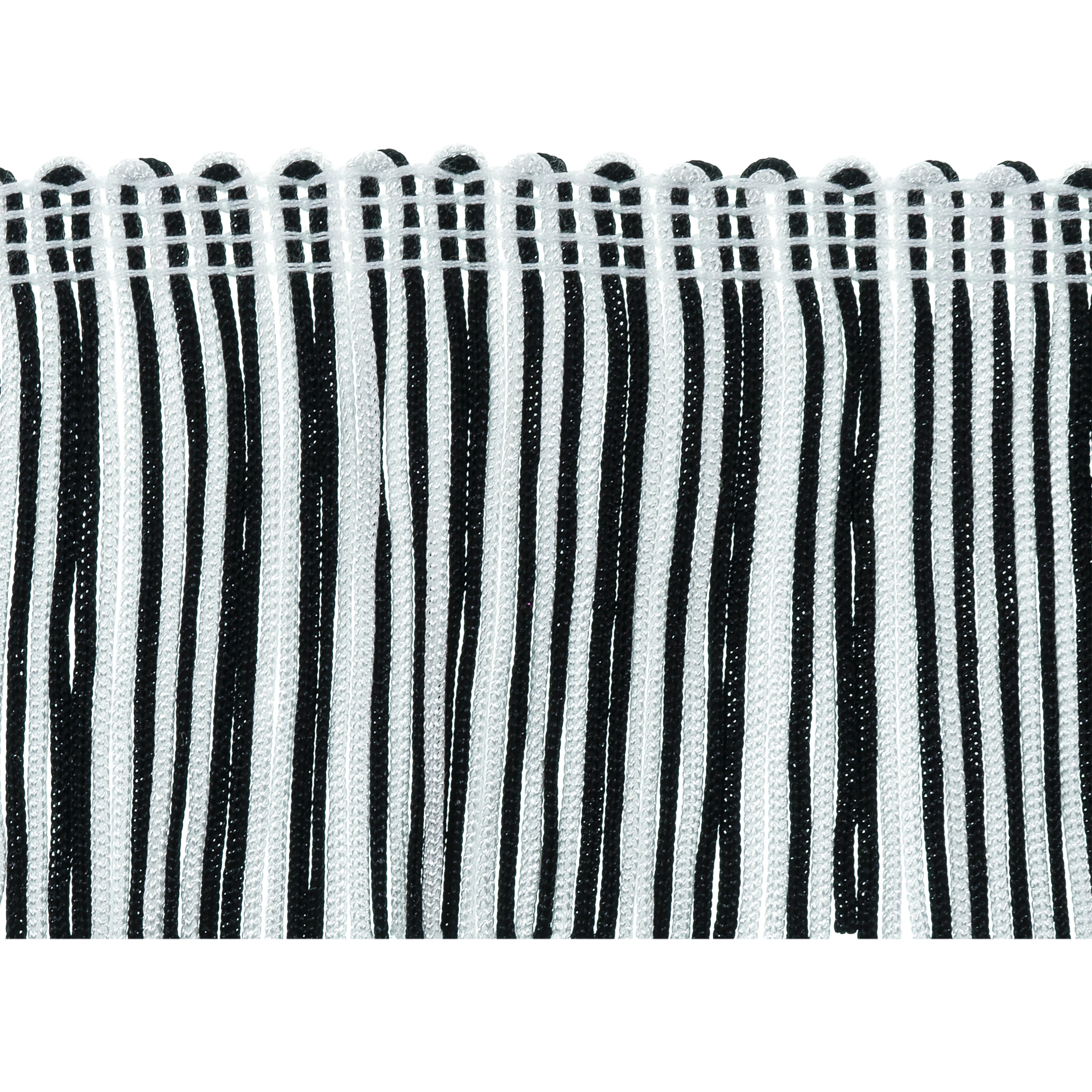 2" Multicolor Chainette Fringe Trim (Sold by the Yard) Black White Chainette Fringe