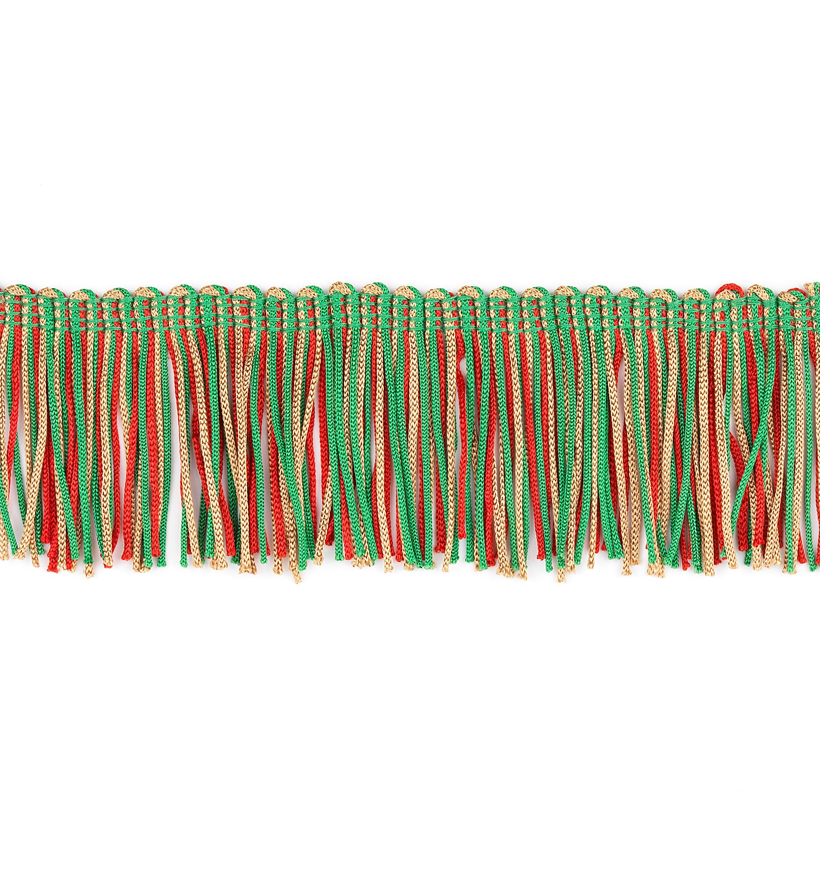 2" Multicolor Chainette Fringe Trim (Sold by the Yard) Christmas Multi Chainette Fringe