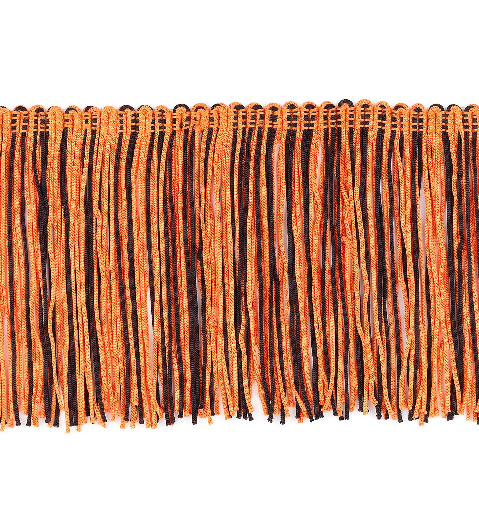 4" Multicolor Chainette Fringe Trim (Sold by the Yard) Orange Black 4" Chainette Fringe