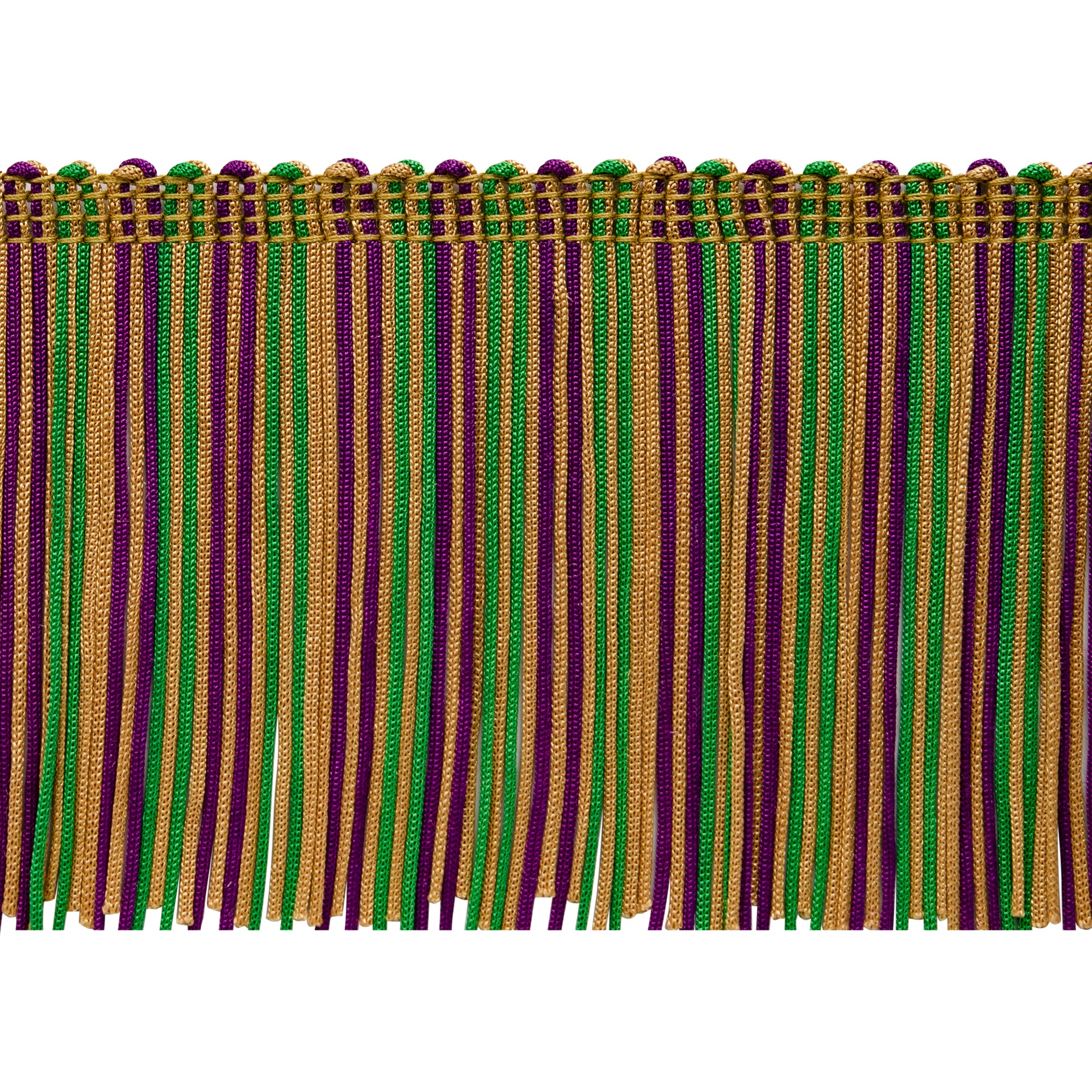 4" Multicolor Chainette Fringe Trim (Sold by the Yard) Mardi Gras 4" Chainette Fringe