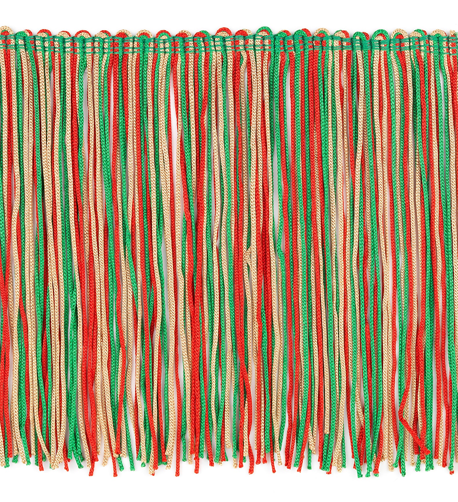 6" Multicolor Chainette Fringe Trim (Sold by the Yard) Christmas Multi Chainette Fringe